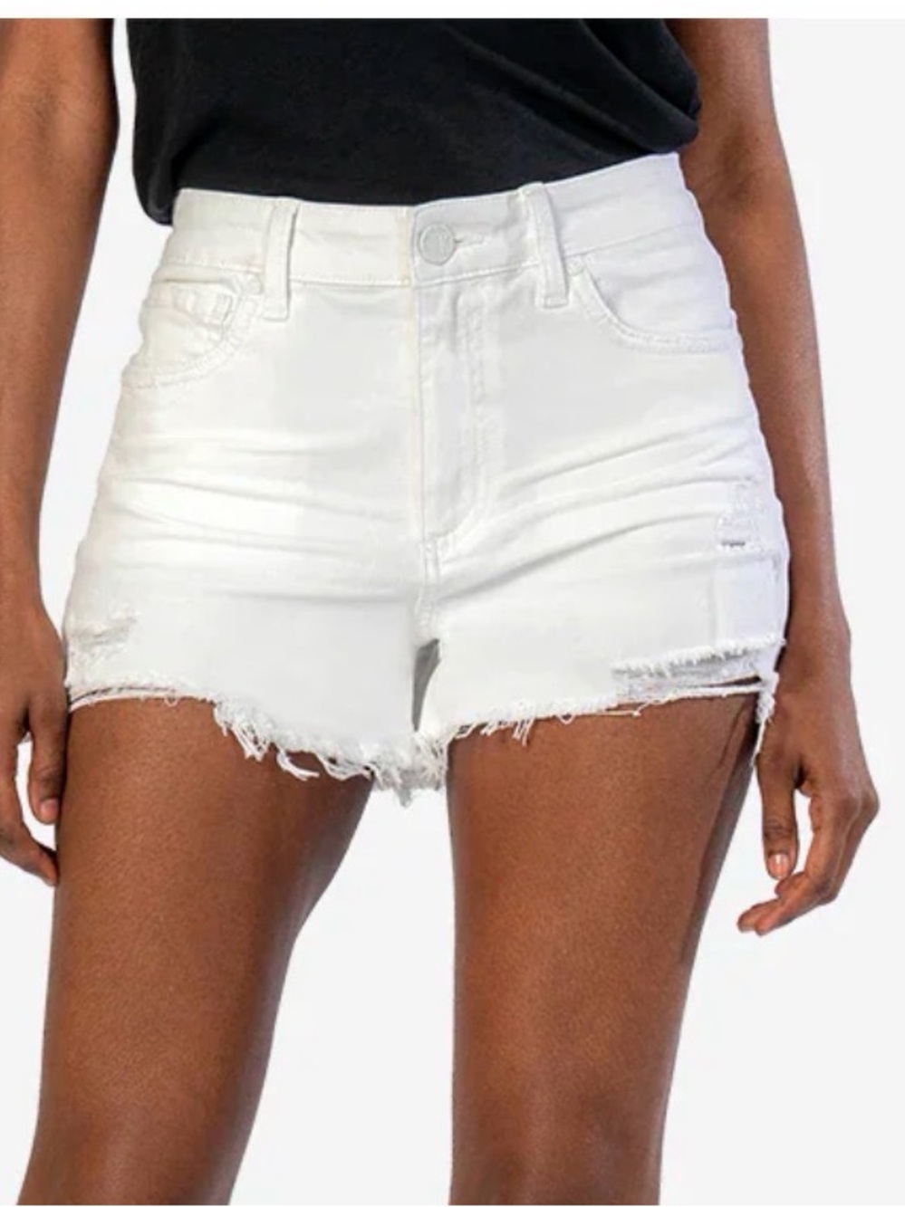 Kut From The Kloth Jane Size 6 Bright White High Rise Summer Casual Denim Shorts